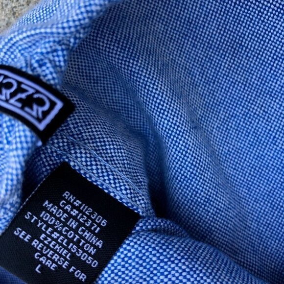 EZEKIEL Button Down Oxford Shirt Men's LARGE Blue Long Sleeve 100% Cotton​​​​​​ - Picture 2 of 5